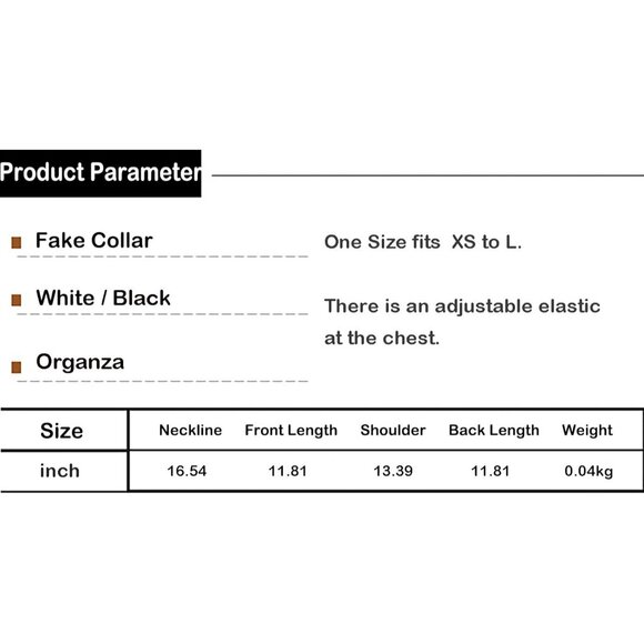 🆕 Women White Dickey Detachable False Collars Blouse Dresses Casual Styles Fits - Picture 7 of 7